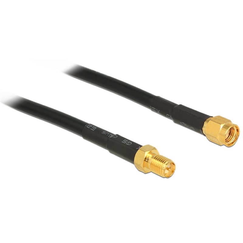 DeLOCK 3m CFD200 câble coaxial RP-SMA Noir