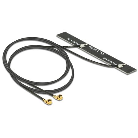 DELOCK Antenne Doppel WLAN MHF/U.FL-LP-068 kompatibler Stecker 802.11 ac/a/h/b/g/n 5 dBi 2x500mm PCB intern