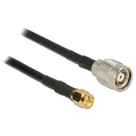 DeLOCK 89514 câble coaxial RG-58 C/U 2,5 m RP-TNC SMA Noir