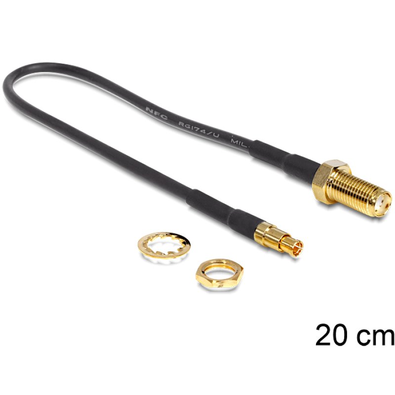 DELOCK HF SMA Buchse zum Einbau TS-9 Stecker 200mm