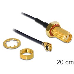 DeLOCK 88747 câble coaxial 0,2 m Noir