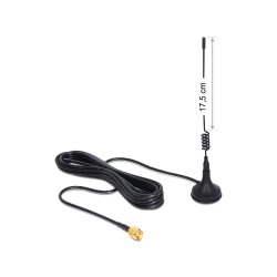 DELOCK Antenne GSM UMTS SMA 3 dBi omni starr schwarz Standfus 2m