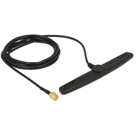 DELOCK GSM UMTS LTE Antenne SMA Stecker 2.5 dBi 2m RG-174 omnidirektional Klebemontage