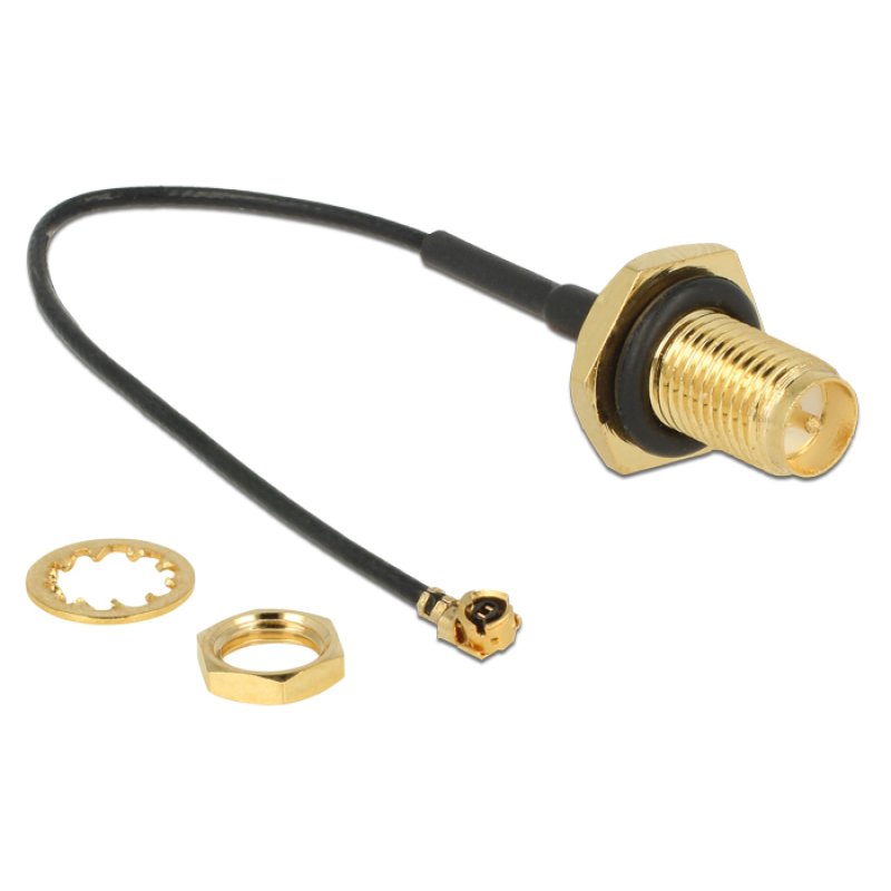 DeLOCK 89584 coaxial cable RP-SMA MHF Black, Gold