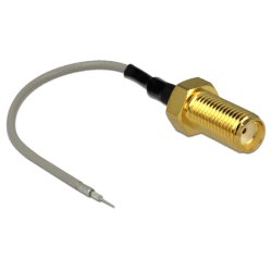 DeLOCK 89600 câble coaxial 94,8 m SMA open end tinned Or, Gris