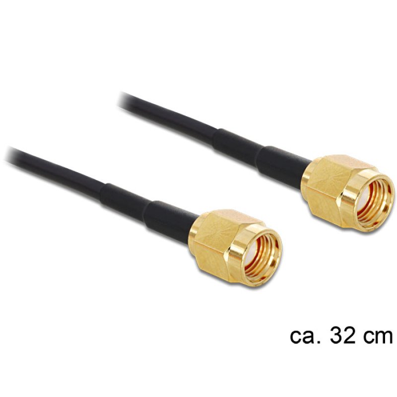 DELOCK Antennenkabel RP-SMA Stecker RP-SMA Stecker 320mm