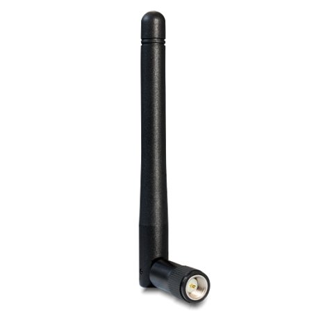DELOCK WLAN 802.11 ac/a/b/g/n Antenne SMA Stecker 2 dBi omnidirektional mit Kippgelenk schwarz