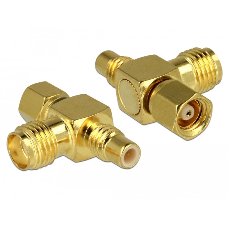 DELOCK Adapter SMC Buchse SMC Stecker SMA Buchse T-Stck