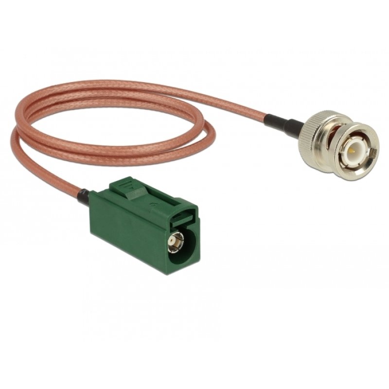 DeLOCK 89681 câble coaxial RG-316 0,5 m FAKRA E BNC Marron, Vert