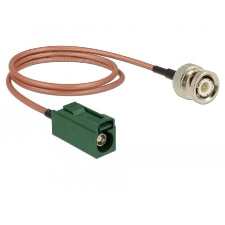 DeLOCK 89681 câble coaxial RG-316 0,5 m FAKRA E BNC Marron, Vert