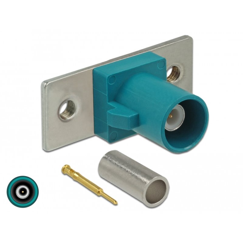 DELOCK FAKRA Z Stecker Federpin zum Crimpen 2 vorgestanzte Lcher