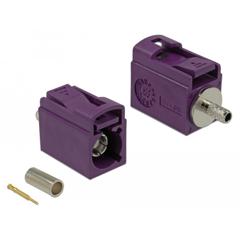 DELOCK FAKRA D Buchse 21mm kurz zum Crimpen