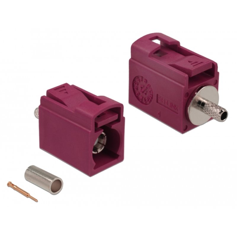 DELOCK FAKRA L Buchse 21mm kurz zum Crimpen