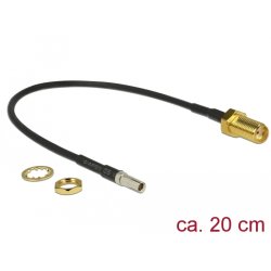 DeLOCK 89912 coaxial cable RG-174 0.2 m TS-9 SMA Black