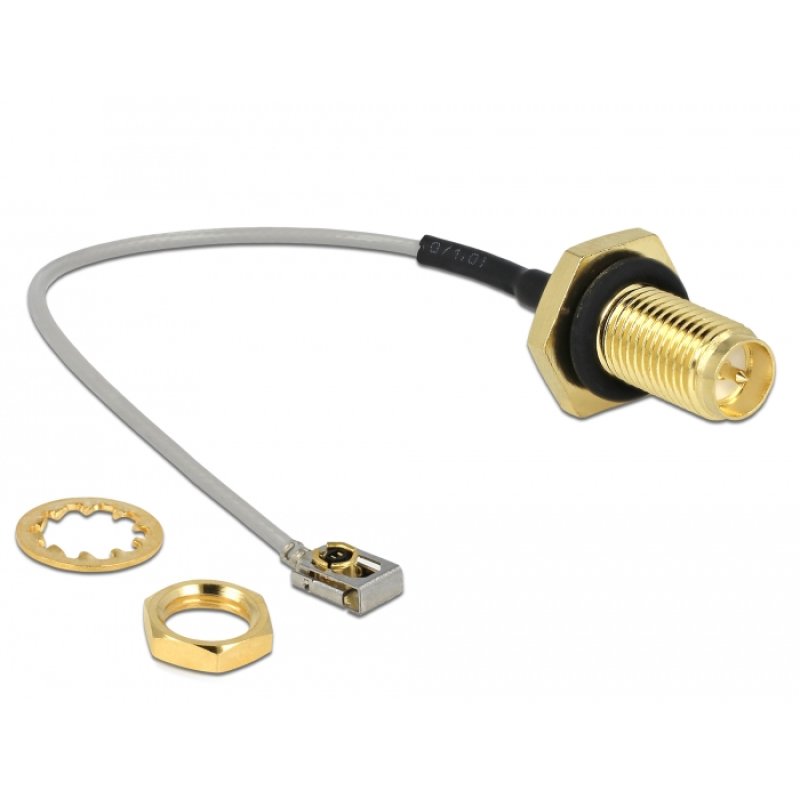 DeLOCK 89926 câble coaxial 0,1 m SMA MHF I LK Noir, Gris