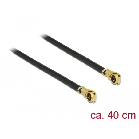 DeLOCK 89645 coaxial cable 1.13 0.4 m MHF IV/ HSC MXHP32 Black, Gold