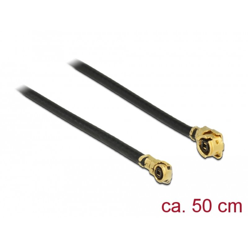 DeLOCK 89651 câble coaxial 1.13 0,5 m MHF (I-PEX) MHF IV/ HSC MXHP32 Noir, Or