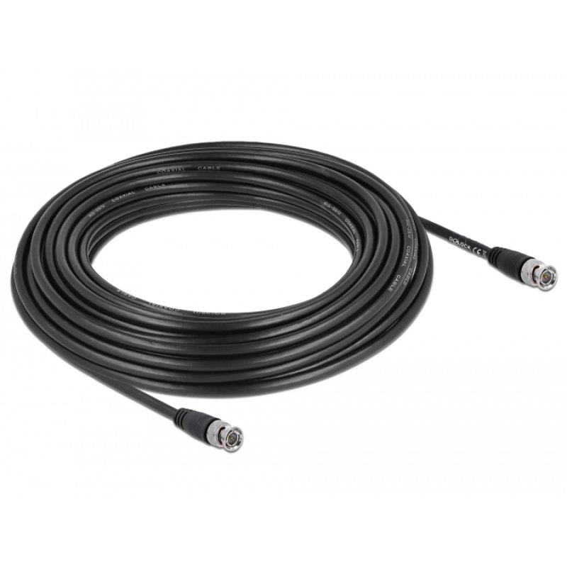 DeLOCK 80086 câble coaxial 15 m BNC Noir