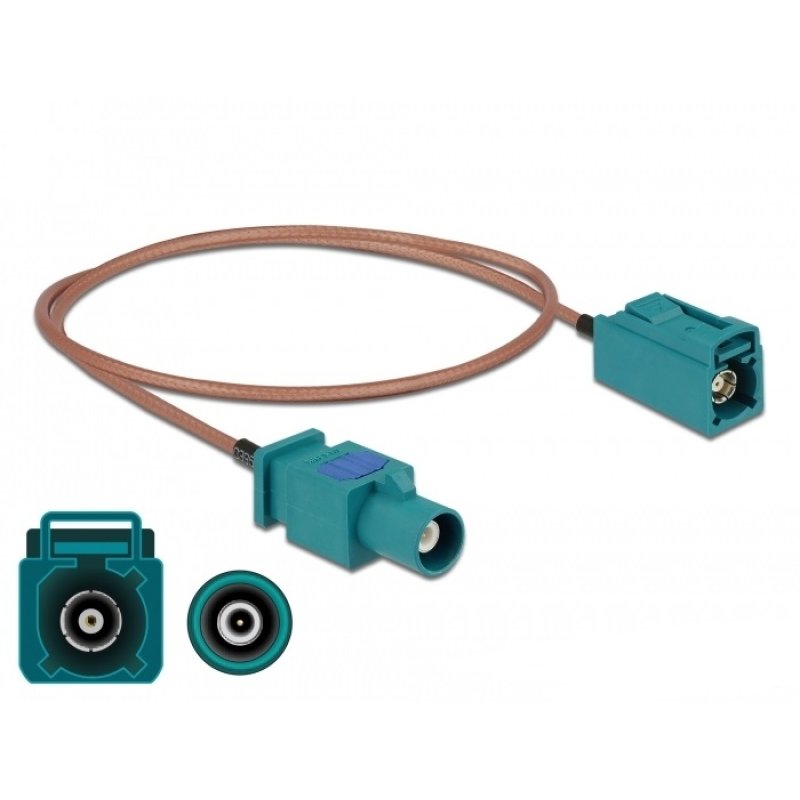DeLOCK Antenna Cable FAKRA Z plug FAKRA Z jack RG-316 0.5 m