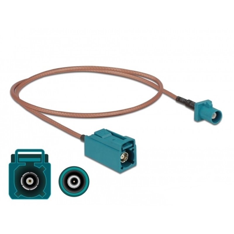 DeLOCK Câble d'antenne FAKRA Z mâle FAKRA Z femelle RG-316 0,5 m