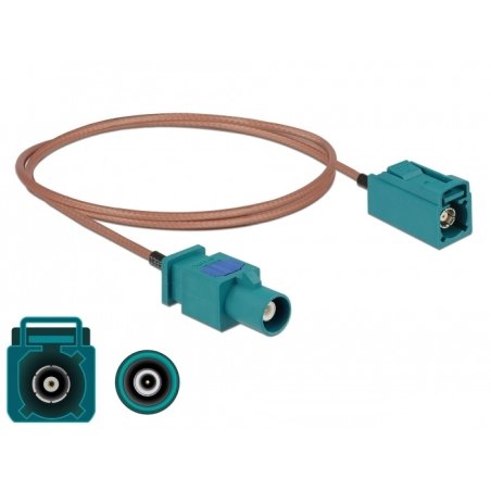 DeLOCK Antenna Cable FAKRA Z plug FAKRA Z jack RG-316 1 m