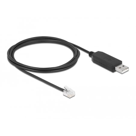 DeLOCK 66735 changeur de genre de câble RJ-12 USB 2.0 Type-A Noir