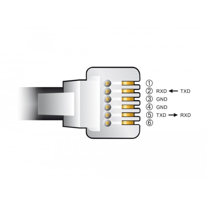 DeLOCK 66735 changeur de genre de câble RJ-12 USB 2.0 Type-A Noir