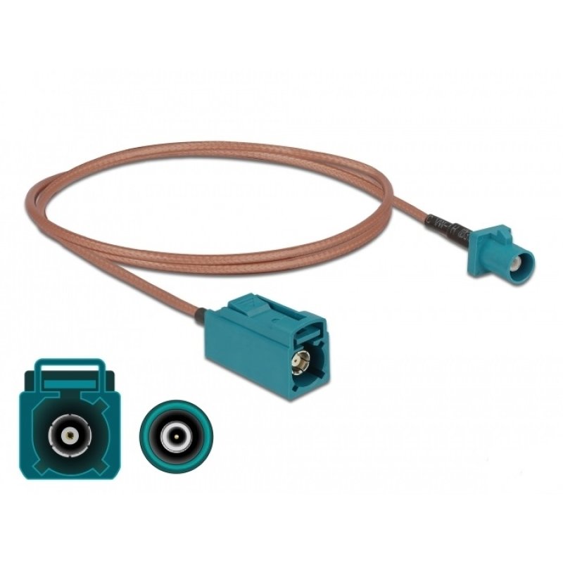 DeLOCK Antenna Cable FAKRA Z plug FAKRA Z jack RG-316 1 m