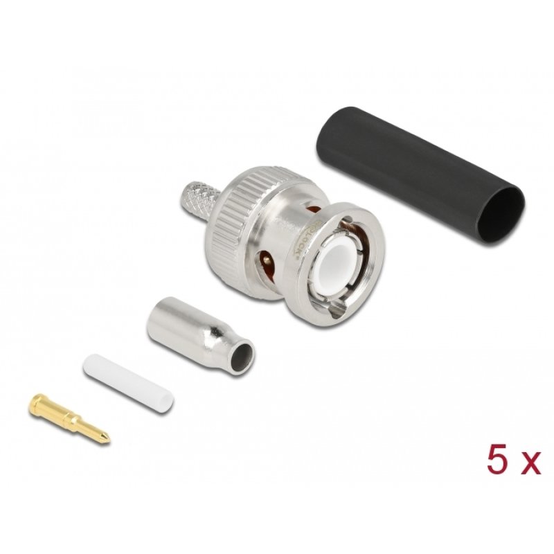 DeLOCK BNC plug for crimping RG-174 / RG-316 with matching shrink tube