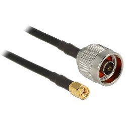 DeLOCK 89466 coaxial cable RG-58 10 m N plug SMA plug Black
