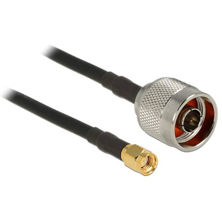 DeLOCK 89466 coaxial cable RG-58 10 m N plug SMA plug Black