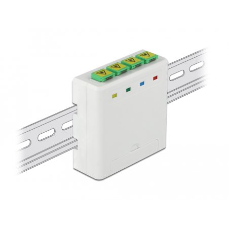 DELOCK LWL Anschlussdose fr Hutschiene 4 x SC Simplex oder LC Duplex