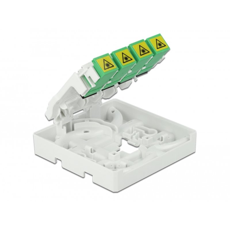 DeLOCK Optical Fiber Connection Box for DIN Rail 4 x SC Simplex or LC Duplex
