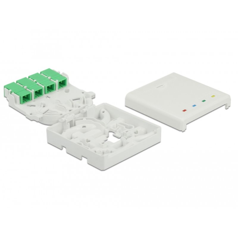 DeLOCK Optical Fiber Connection Box for DIN Rail 4 x SC Simplex or LC Duplex