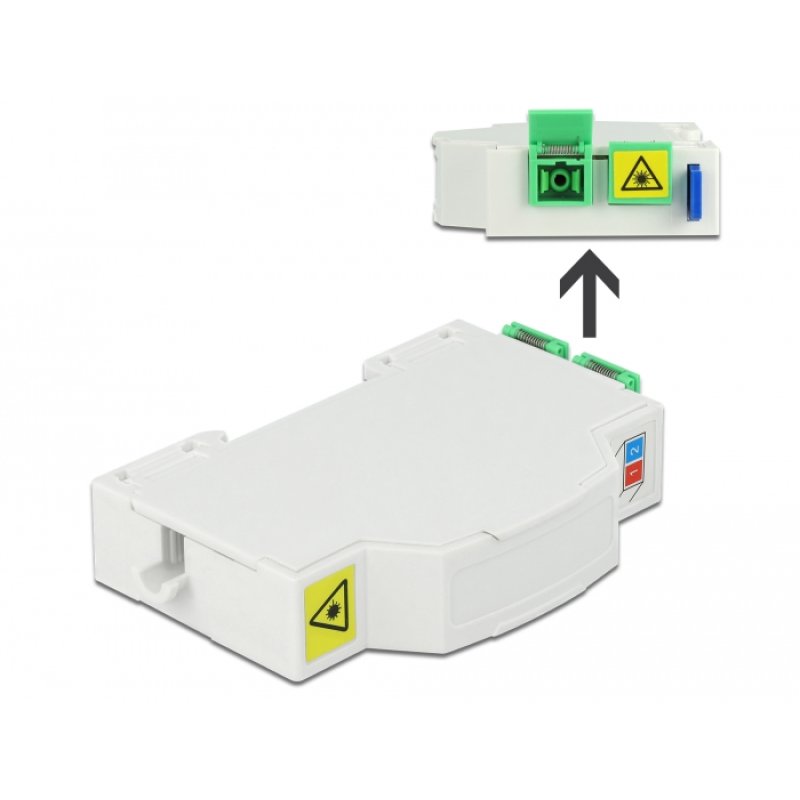 DELOCK LWL Anschlussdose fr Hutschiene 2 x SC Simplex oder LC Duplex