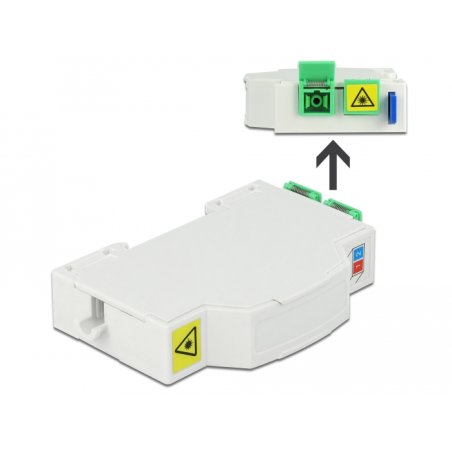 DeLOCK Boitier de connexion de la fibre optique pour rail DIN 2 x SC Simplex ou LC Duplex