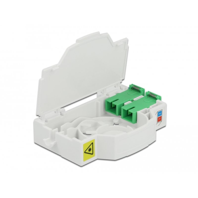 DELOCK LWL Anschlussdose fr Hutschiene 2 x SC Simplex oder LC Duplex