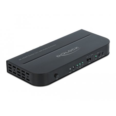 DeLOCK Commutateur HDMI 3 x HDMI en une sortie HDMI 4K 60 Hz avec Audio Extractor