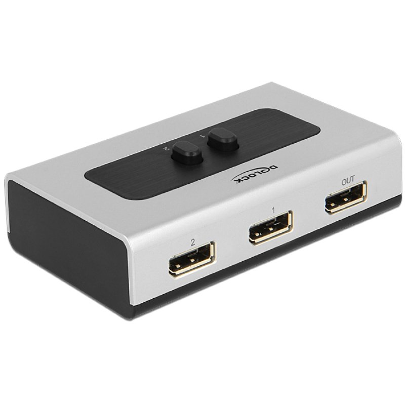 DELOCK DisplayPort 1.4 Umschalter 2 Port manuell