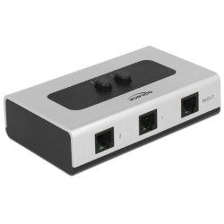 DeLOCK 87698 équipement de commutation téléphonique Noir, Gris