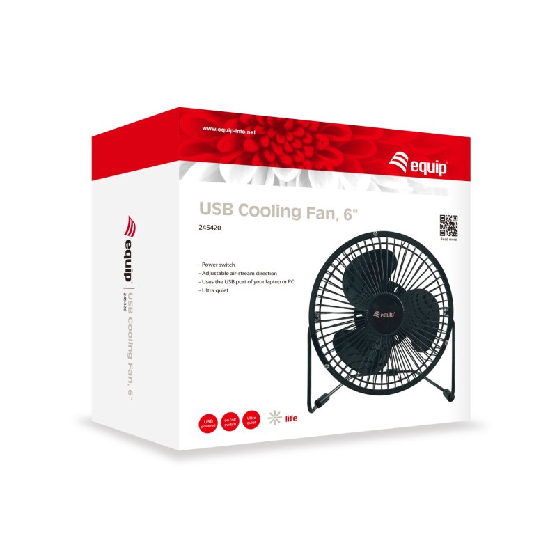 Equip 6" Tischventilator USB Ultra Quiet 0.15m schwarz