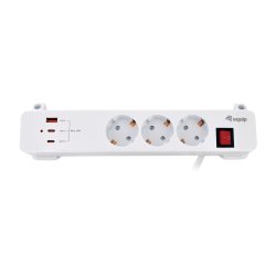 Equip Steckdosenleiste CEE7/7 90°-3xSchuko/2xUSBC USBA