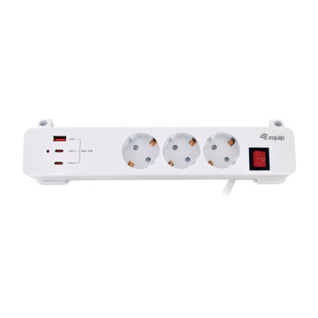 Equip Steckdosenleiste CEE7/7 90°-3xSchuko/2xUSBC USBA