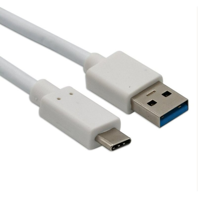 Helos 181543 câble USB USB 3.2 Gen 2 (3.1 Gen 2) 1 m USB A USB C 10 Gbit/s Blanc