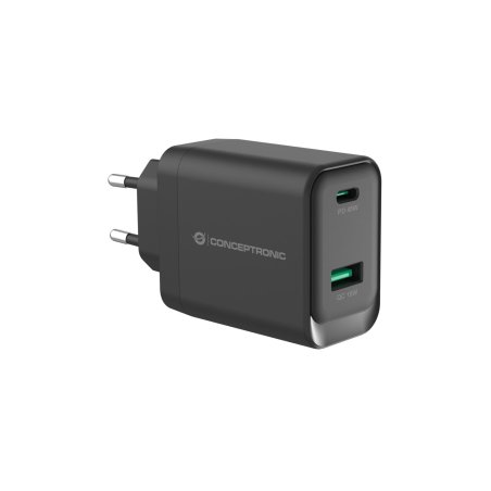 CONCEPTRONIC Ladegerät 2Port GaN USB-C/-A 45WPD3.0/PPS sw