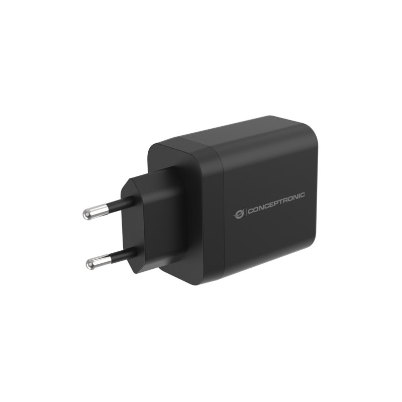 CONCEPTRONIC Ladegerät 2Port GaN USB-C/-A 45WPD3.0/PPS sw