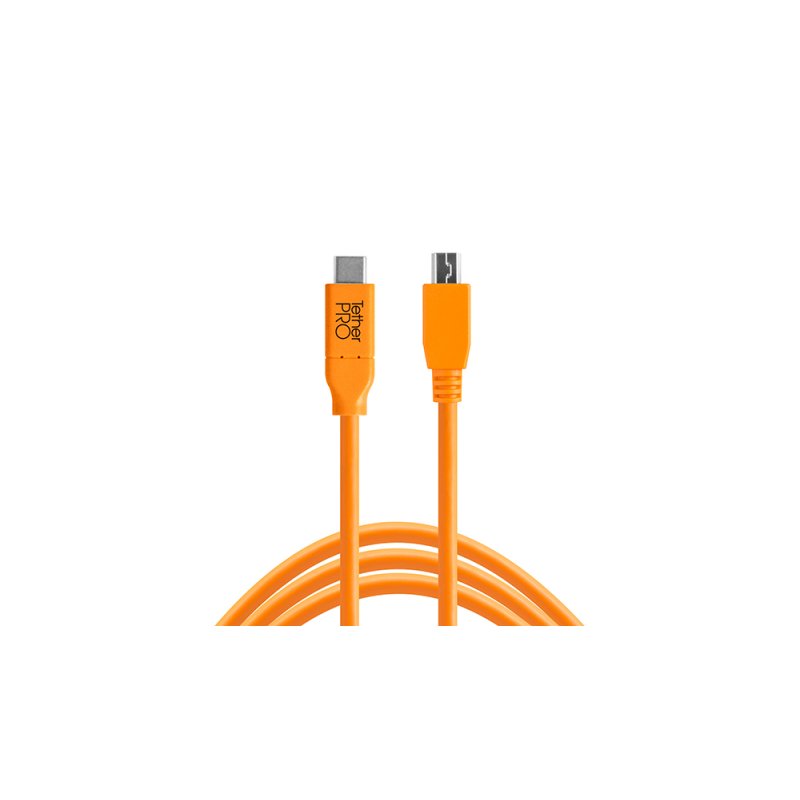 Tether Tools CUC2415-ORG USB cable USB 2.0 4.6 m USB C Mini-USB B 0.48 Gbit/s Orange