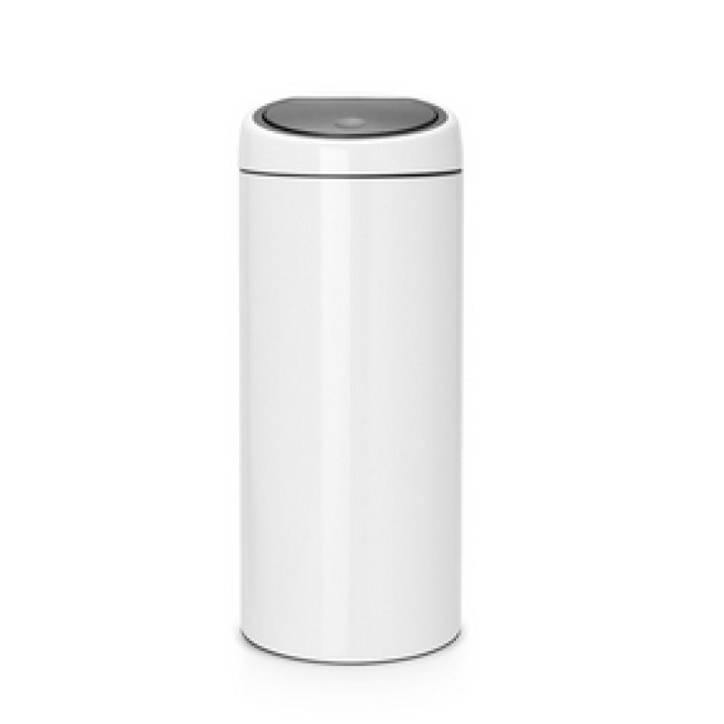 Brabantia Touch Bin, 30L Round Plastic, Stainless steel White