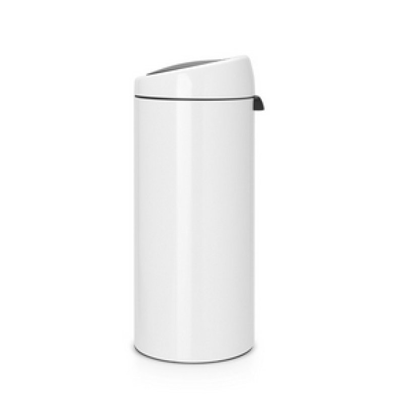 Brabantia Touch Bin, 30L Round Plastic, Stainless steel White