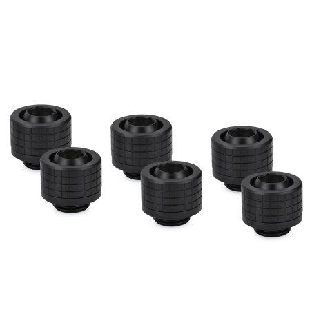 Thermal Grizzly DeltaMate Kompressions-Fitting, Messing, G1/4”-Gewinde - schwarz, ST13, 6er-Pack